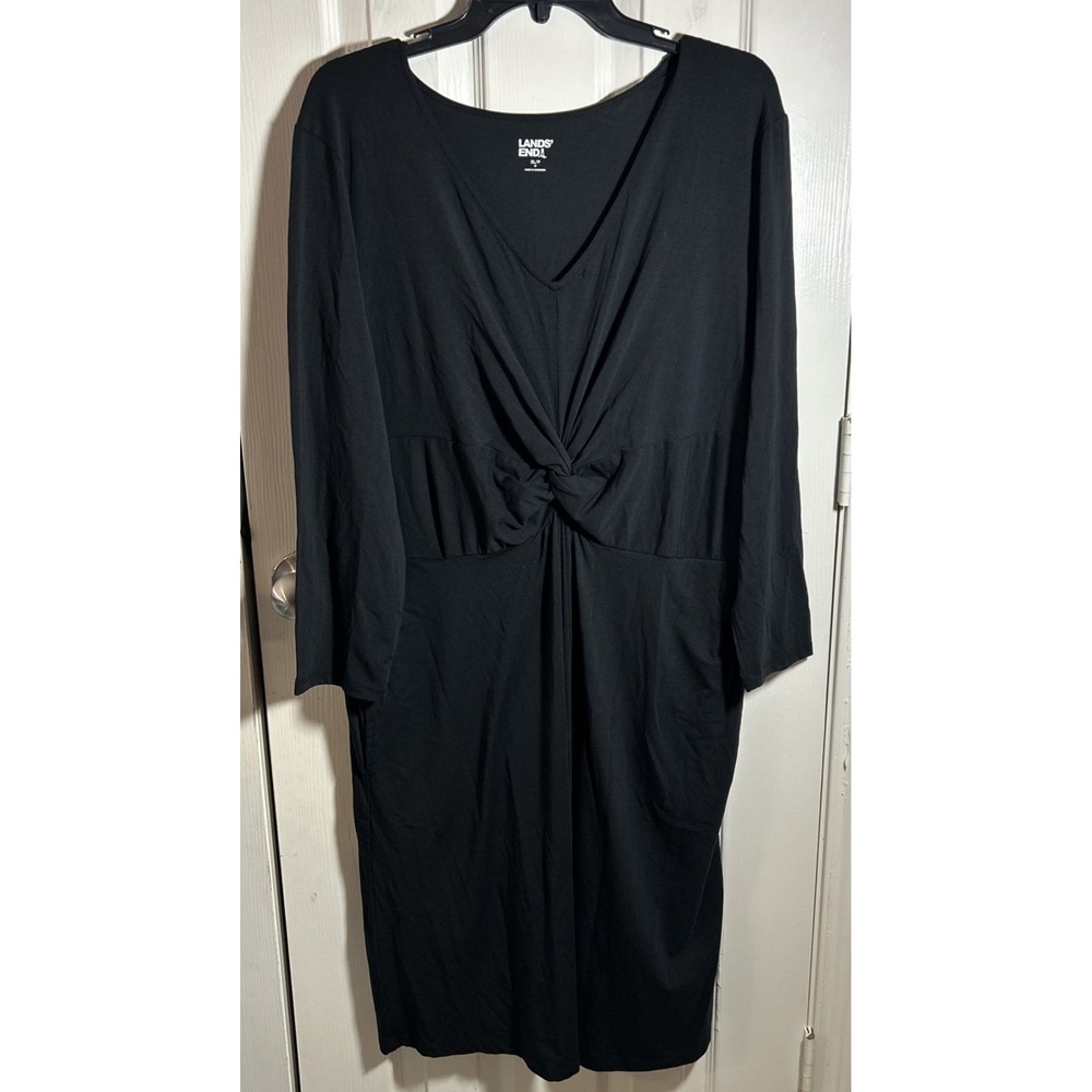 Lands'‎ End Women's XL/P 18 Black Pullover Dress